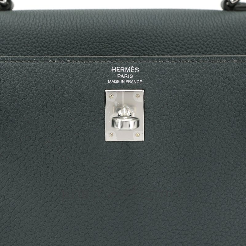 Hermès Kelly Retourne 25 Vert Mangrove Togo PHW