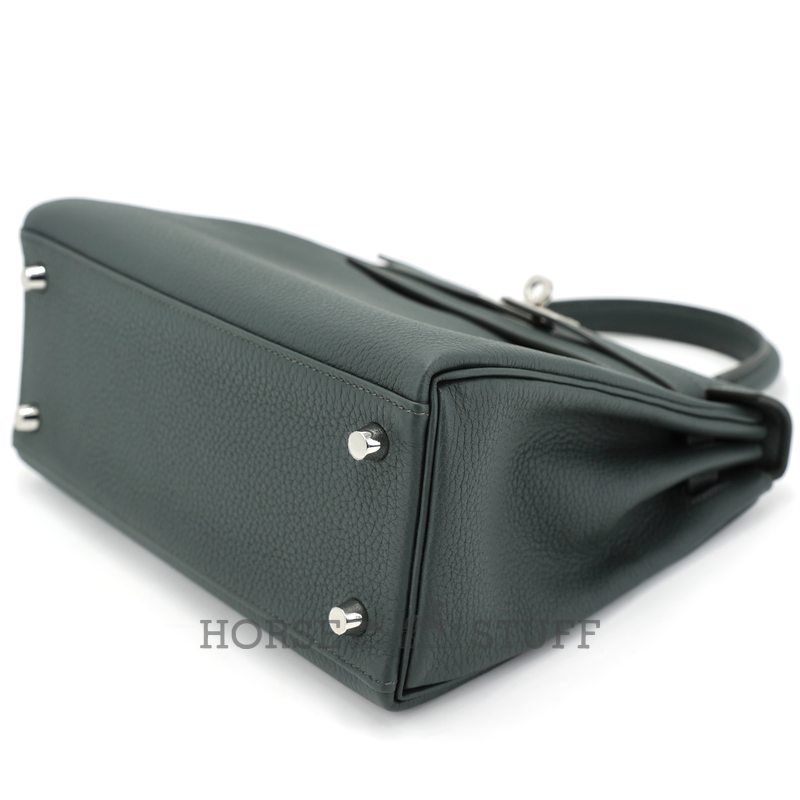 Hermès Kelly Retourne 25 Vert Mangrove Togo PHW