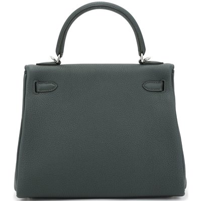 Hermès Kelly Retourne 25 Vert Mangrove Togo PHW