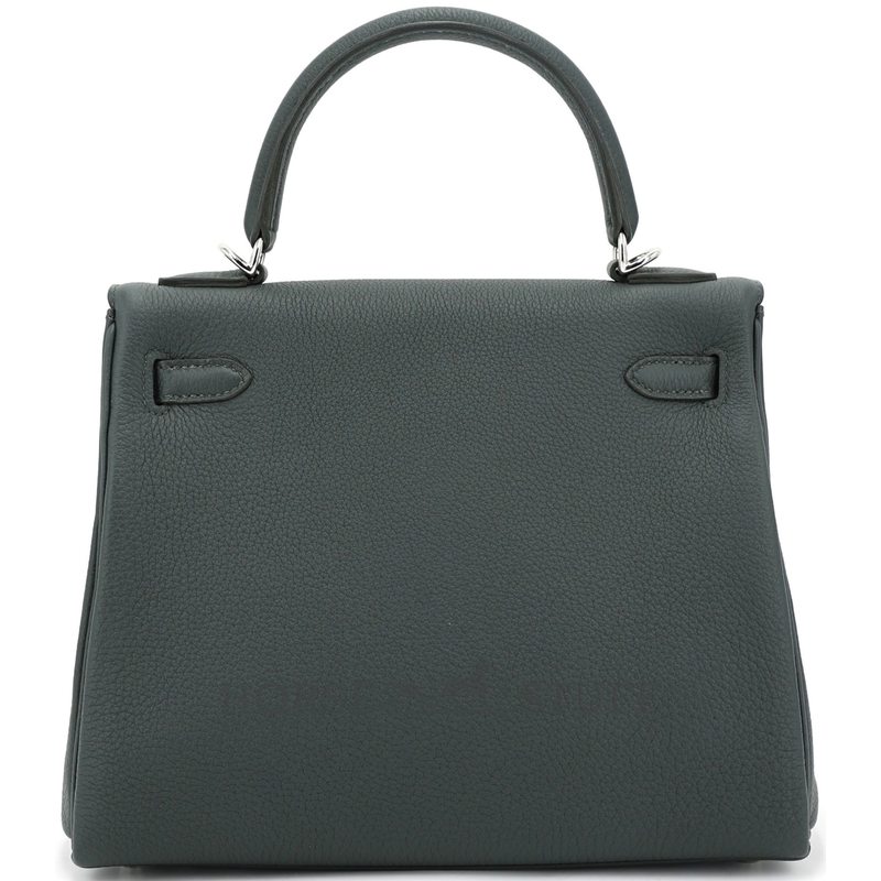 Hermès Kelly Retourne 25 Vert Mangrove Togo PHW