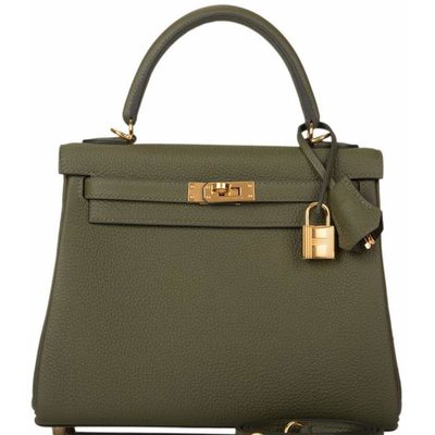 Hermès Kelly Retourne 25 Vert Veronese Togo GHW 