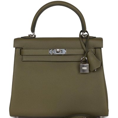 Hermès Kelly Retourne 25 Vert Veronese Togo PHW