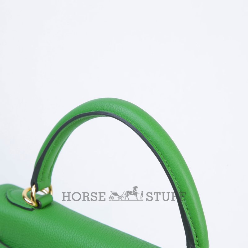 Hermès Kelly Retourne 25 Vert Yucca Togo GHW