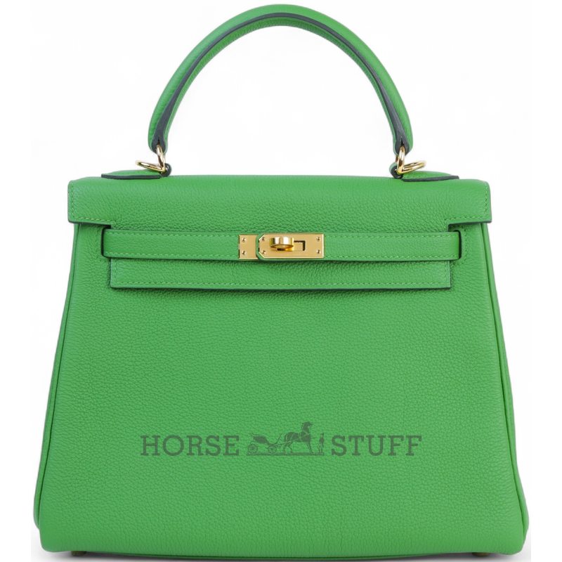 Hermès Kelly Retourne 25 Vert Yucca Togo GHW