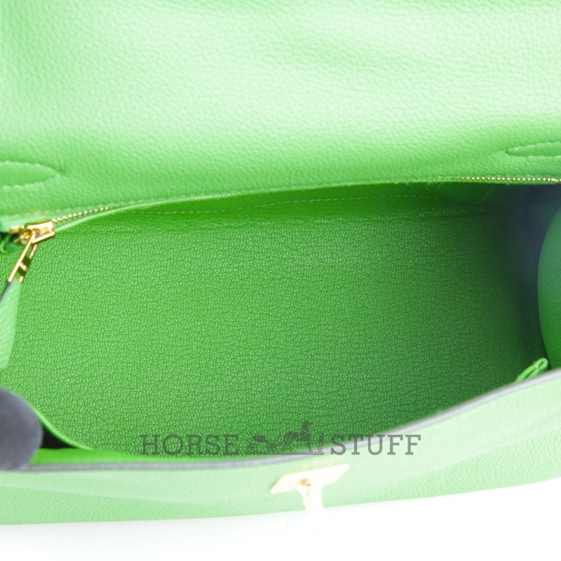 Hermès Kelly Retourne 25 Vert Yucca Togo GHW