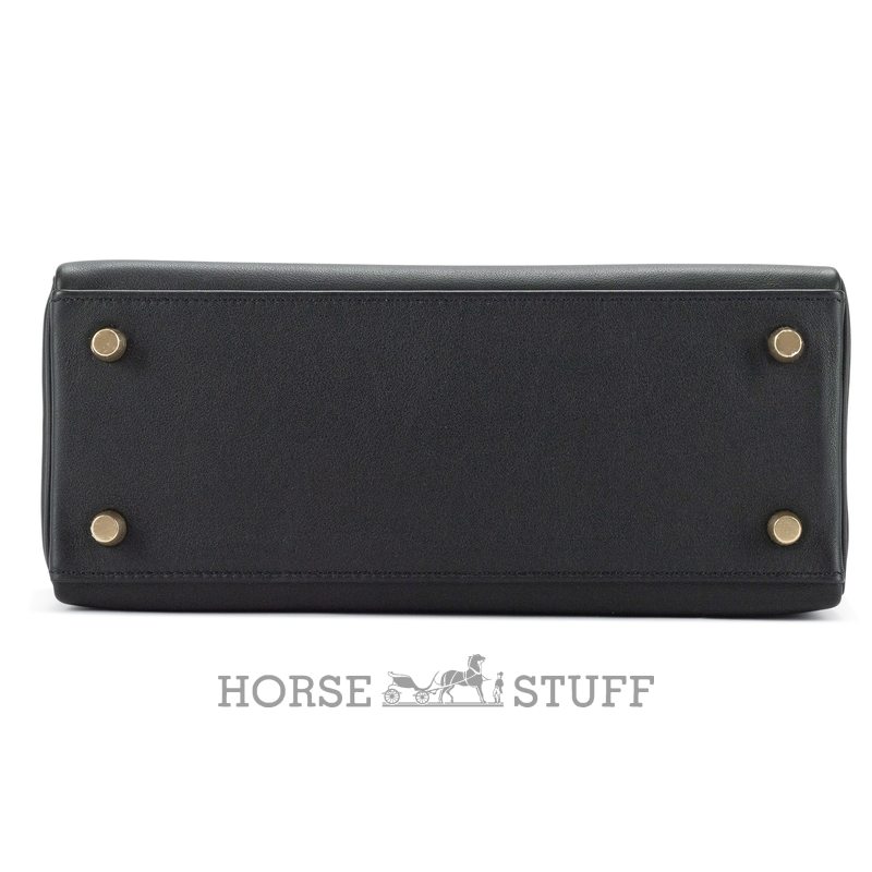 Hermes Kelly Retourne 25 Touch Black Swift / Ombre Shiny Salvatore Varanus Lizard GHW