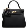 Hermes Kelly Retourne 25 Touch Black Togo / Black Shiny Niloticus Lizard GHW