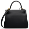 Hermes Kelly Retourne 25 Touch Black Togo / Black Shiny Niloticus Lizard GHW