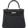 Hermes Kelly Retourne 25 Touch Black Togo / Black Shiny Niloticus Lizard PHW