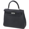 Hermes Kelly Retourne 25 Touch Black Togo / Black Shiny Niloticus Lizard PHW