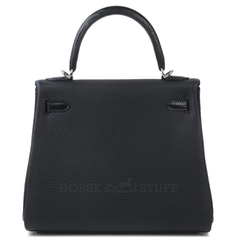 Hermes Kelly Retourne 25 Touch Black Togo / Black Shiny Niloticus Lizard PHW