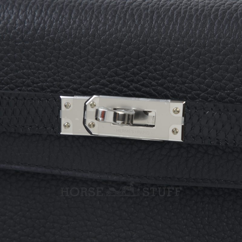 Hermes Kelly Retourne 25 Touch Black Togo / Black Shiny Niloticus Lizard PHW