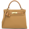 Hermes Kelly Retourne 25 Touch Tabac Camel Togo / Caramel Lisse Crocodile Niloticus GHW