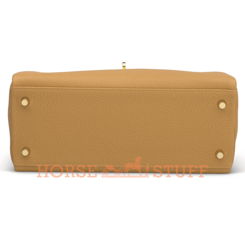 Hermes Kelly Retourne 25 Touch Tabac Camel Togo / Caramel Lisse Crocodile Niloticus GHW