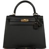 Hermes Kelly Sellier 25 Touch Black Madame / Matte Crocodile Alligator GHW