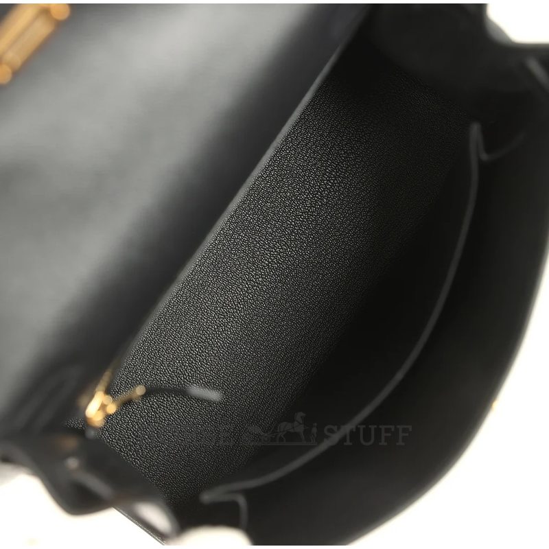 Hermes Kelly Sellier 25 Touch Black Madame / Matte Crocodile Alligator GHW