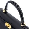 Hermes Kelly Sellier 25 Touch Black Madame / Shiny Crocodile Niloticus GHW