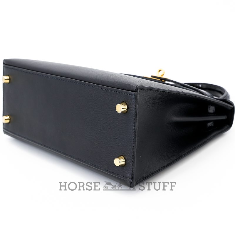 Hermes Kelly Sellier 25 Touch Black Madame / Shiny Crocodile Niloticus GHW