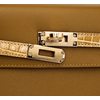 Hermes Kelly Sellier 25 Touch Bronze Dore Madame / Beige Sable Shiny Crocodile Niloticus Permabrass