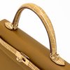 Hermes Kelly Sellier 25 Touch Bronze Dore Madame / Beige Sable Shiny Crocodile Niloticus Permabrass