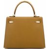 Hermes Kelly Sellier 25 Touch Bronze Dore Madame / Beige Sable Shiny Crocodile Niloticus Permabrass
