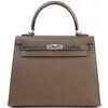 Hermes Kelly Sellier 25 Touch Etoupe Madame / Gris Tourterelle Shiny Crocodile Niloticus PHW
