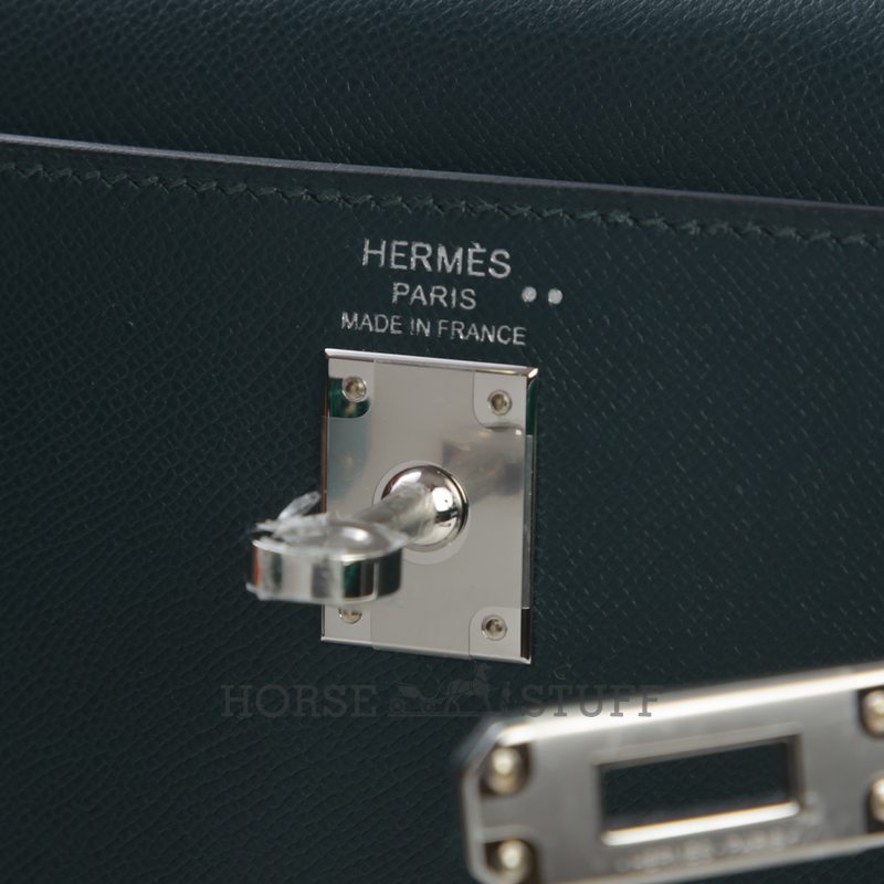 Hermes Kelly Sellier 25 Touch Vert Cypress Madame / Vert Emerald Shiny Crocodile Niloticus PHW