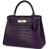 Hermès Kelly Retourne 28 Amethyst Matte Crocodile Alligator GHW