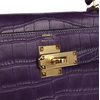 Hermès Kelly Retourne 28 Amethyst Matte Crocodile Alligator GHW
