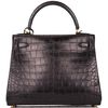 Hermès Kelly Retourne 28 Black Matte Crocodile Alligator GHW