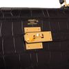 Hermès Kelly Retourne 28 Black Matte Crocodile Alligator GHW