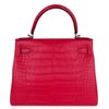 Hermès Kelly Retourne 28 Rose Extreme Matte Crocodile Alligator PHW
