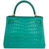 Hermès Kelly Retourne 28 Vert Jade Matte Crocodile Alligator GHW