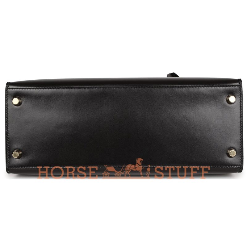 Hermès Kelly Sellier 28 Black Box Calf GHW