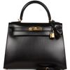 Hermès Kelly Sellier 28 Black Box Calf GHW