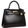 Hermès Kelly Sellier 28 Black Box Calf GHW