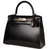 Hermès Kelly Sellier 28 Black Box Calf GHW