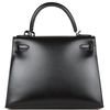 Hermès Kelly Sellier 28 Black Box Calf PHW