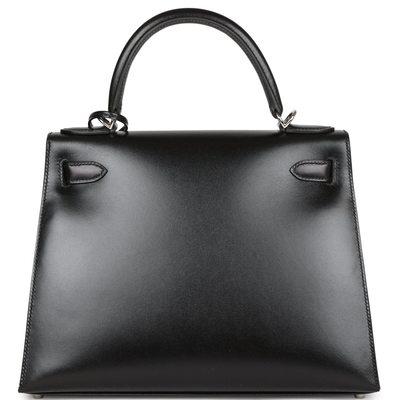 Hermès Kelly Sellier 28 Black Box Calf PHW