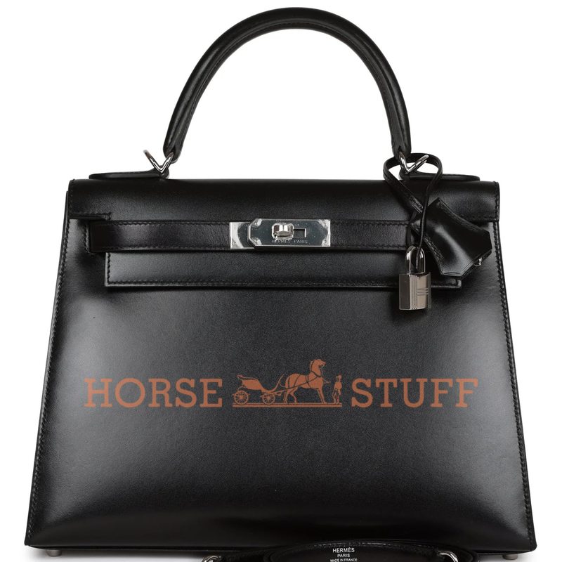 Hermès Kelly Sellier 28 Black Box Calf PHW