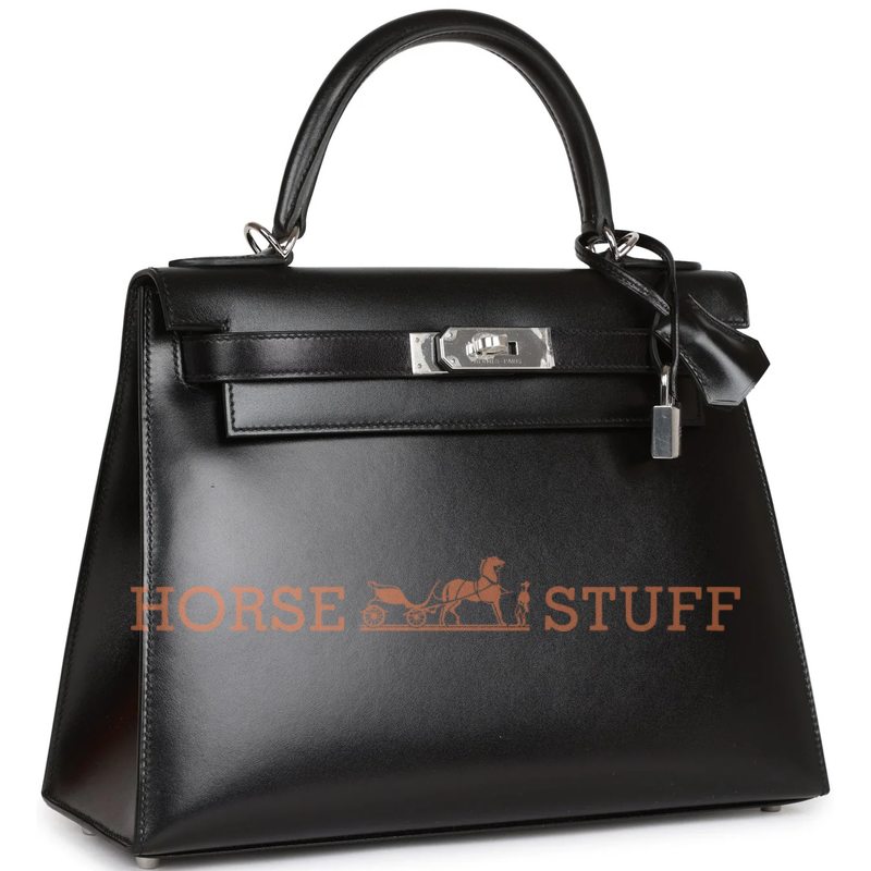 Hermès Kelly Sellier 28 Black Box Calf PHW