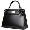 Hermès Kelly Sellier 28 Black Box Calf PHW