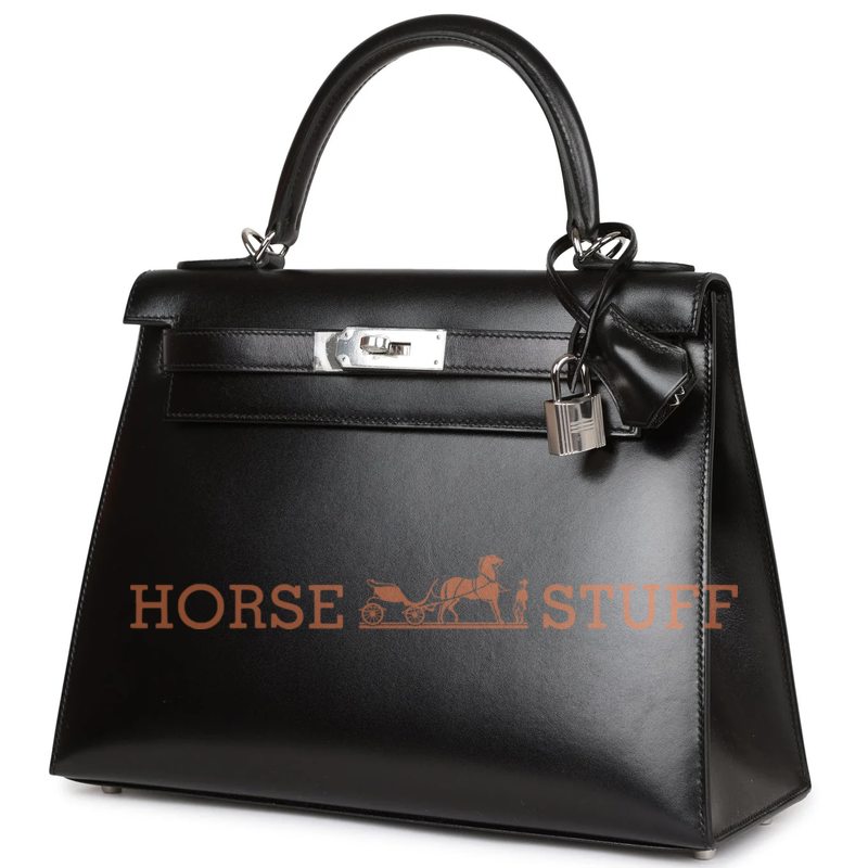 Hermès Kelly Sellier 28 Black Box Calf PHW