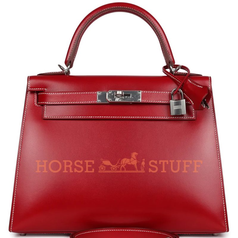 Hermès Kelly Sellier 28 Rouge Piment Box Calf PHW