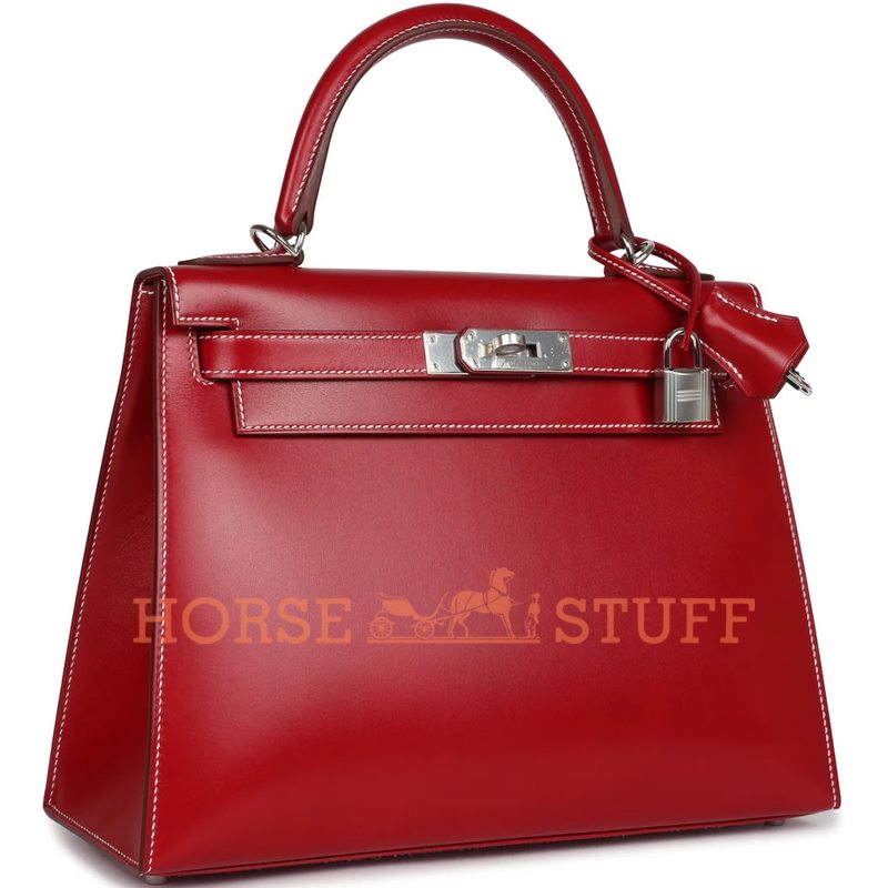 Hermès Kelly Sellier 28 Rouge Piment Box Calf PHW