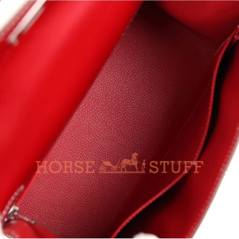 Hermès Kelly Sellier 28 Rouge Piment Box Calf PHW