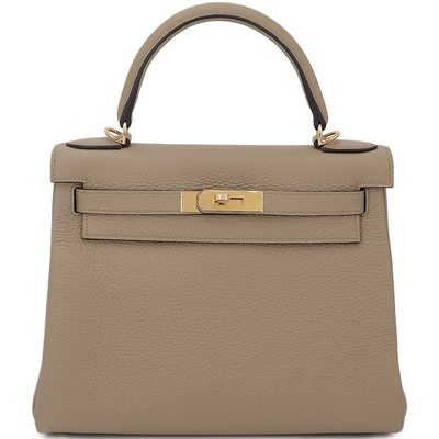 Hermès Kelly Retourne 28 Beige Marfa Clemence GHW 