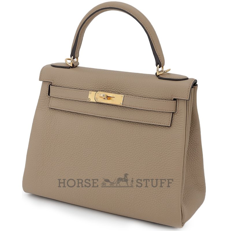 Hermès Kelly Retourne 28 Beige Marfa Clemence GHW