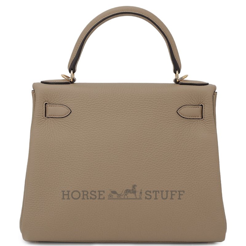 Hermès Kelly Retourne 28 Beige Marfa Clemence GHW