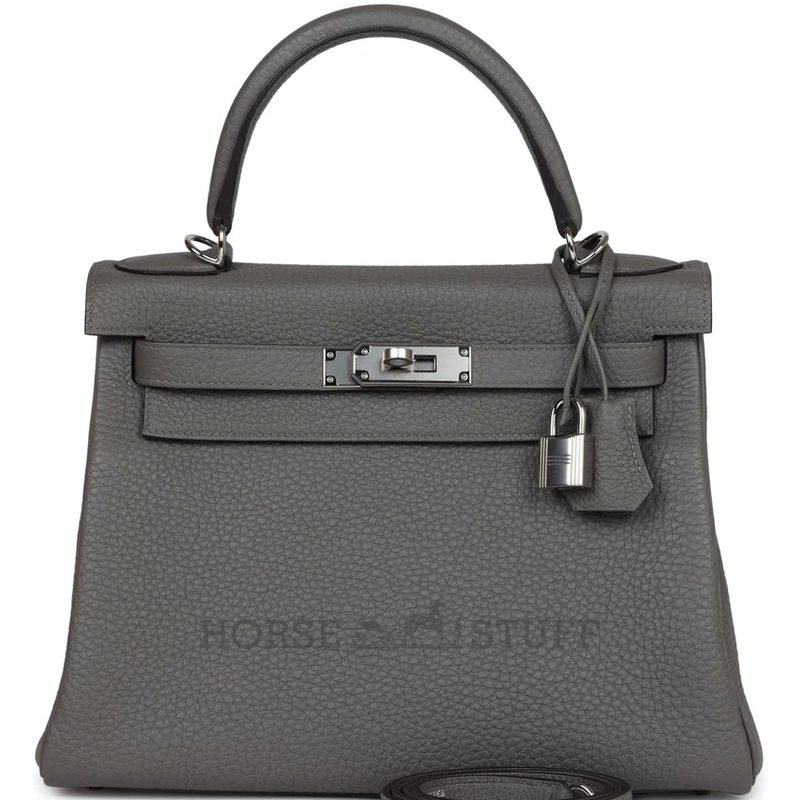 Hermès Kelly Retourne 28 Gris Meyer Clemence PHW